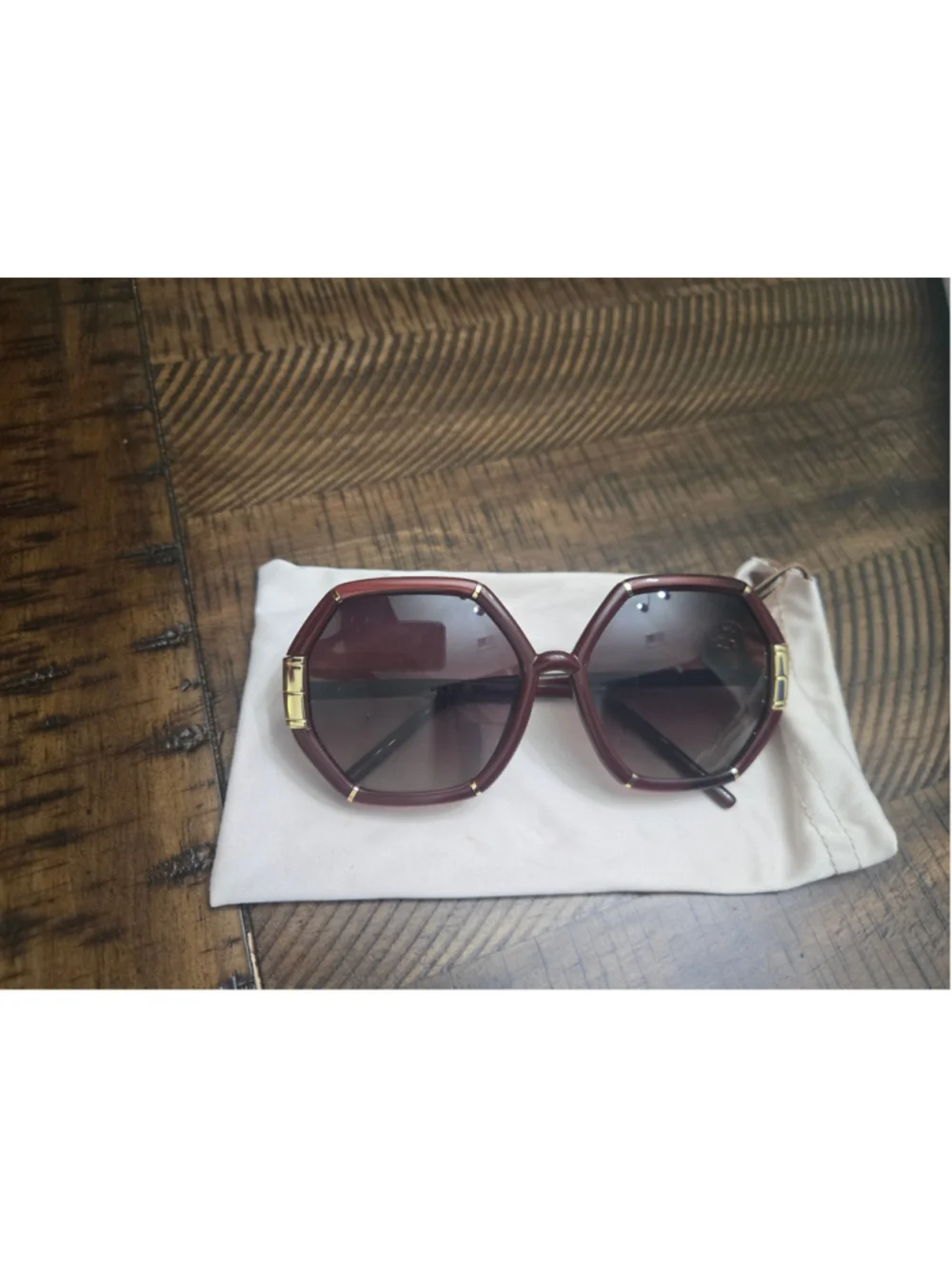 Women's Tory Burch Sunglasses One Size Burgundy and Gold